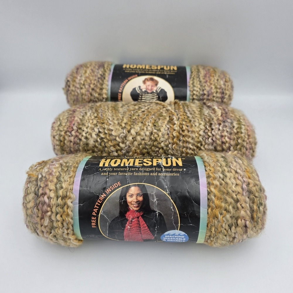 3~New Lion Brand Yarn Skein Homespun - Sierra 318 6 oz each Lot 0105